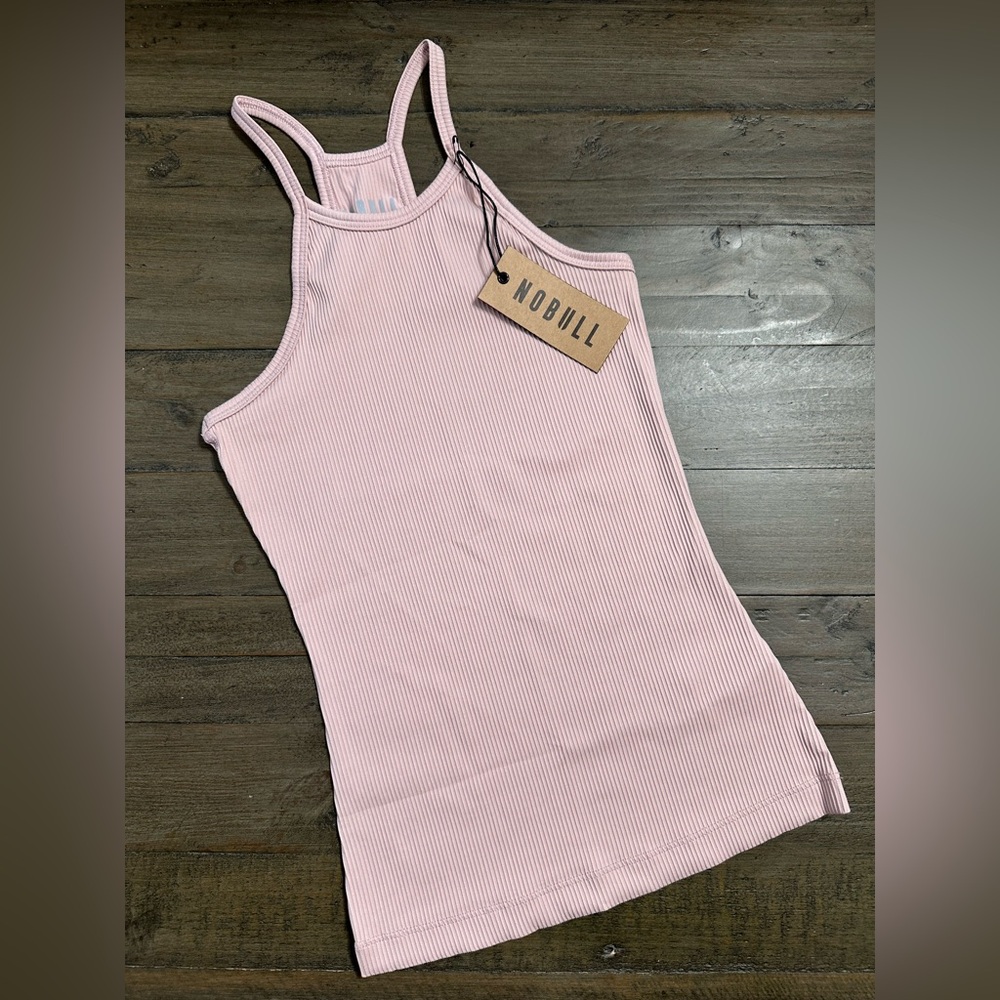 NWT NOBULL Women’s Ribbed Halter Tank - XS - Dusty Rose Pink